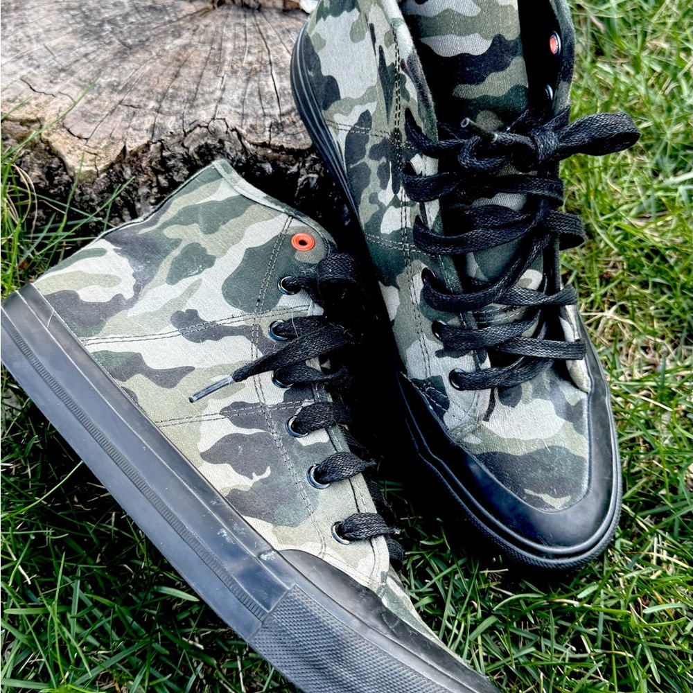 Camouflage High-Top Sneakers